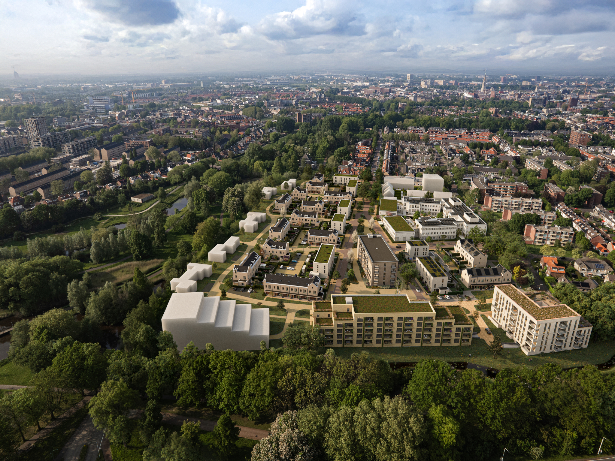 Nieuwbouw Parklangendijk Kruidentuin Vogelvlucht